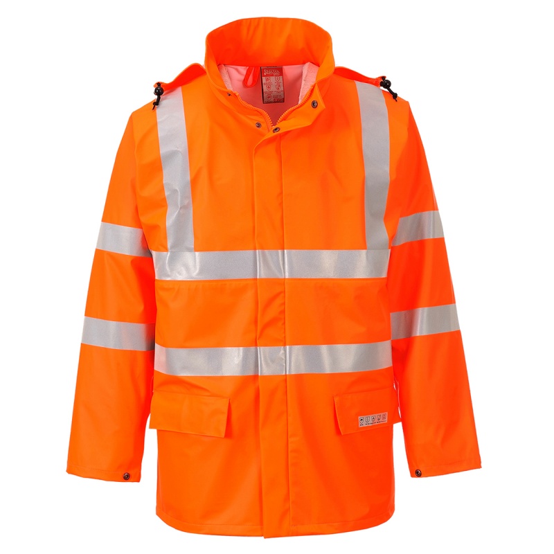 Portwest FR41 Orange Sealtex Flame High-Vis Coat Portwest FR41 Orange Sealtex Flame High-Vis Coat