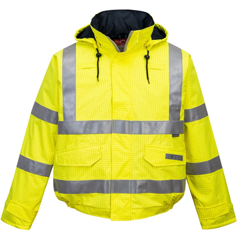 Portwest S773 Bizflame Rain Hi-Vis Antistatic FR Bomber Jacket - Yellow - 5XL