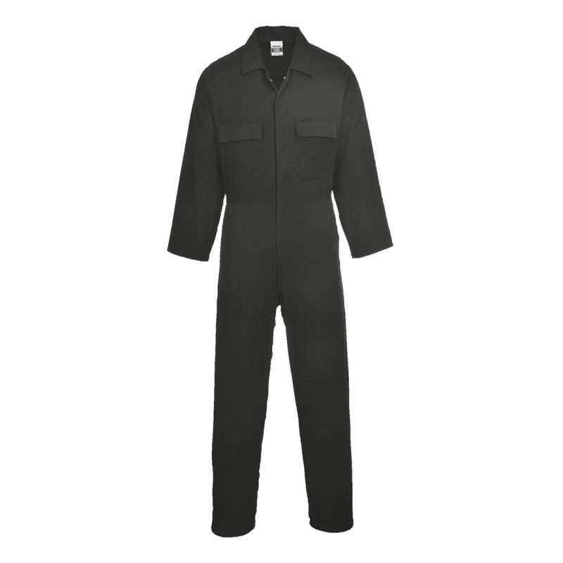 Portwest S998 Black Cotton Work Coveralls - Main Image