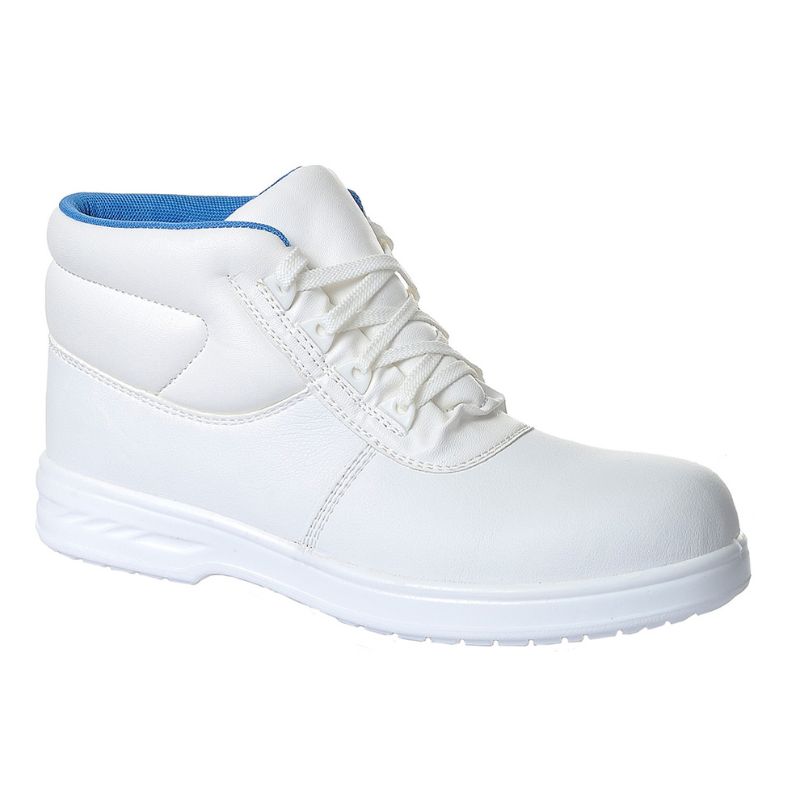 White safety boots top