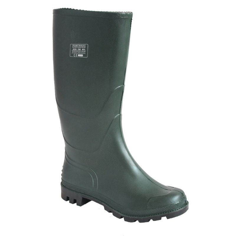 Portwest FW90 04 Green PVC Anti Slip Wellington Work Boots