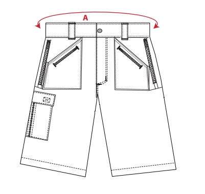Portwest shorts sizing diagram