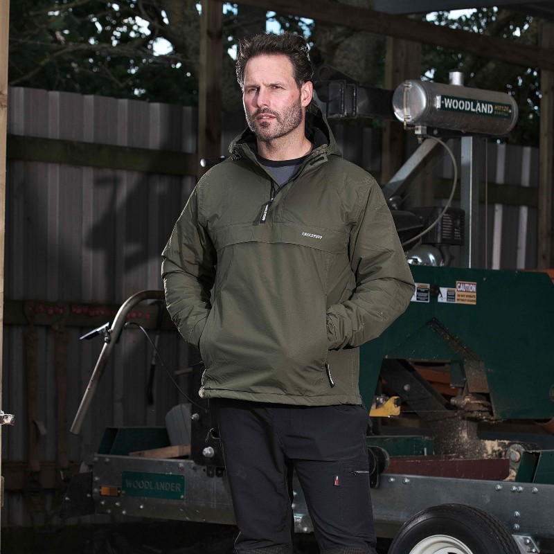 The Sutherland Windbreaker features a zipped collar for use as a more casual top layer in autumn TuffStuff Waterproof Windbreaker Jacket