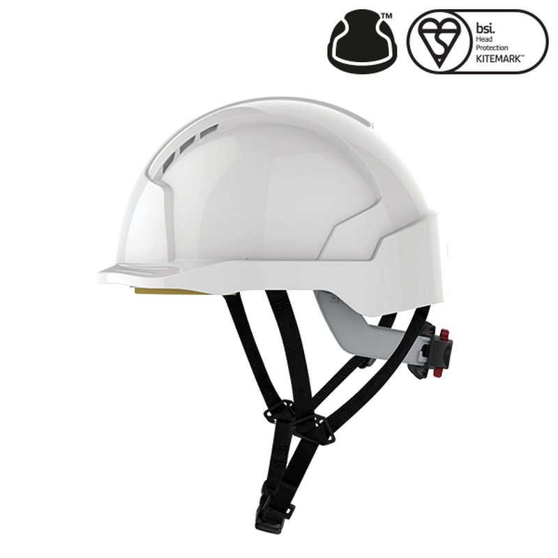 JSP EVOlite White Micro Peak Helmet Ratchet Workwear.co.uk