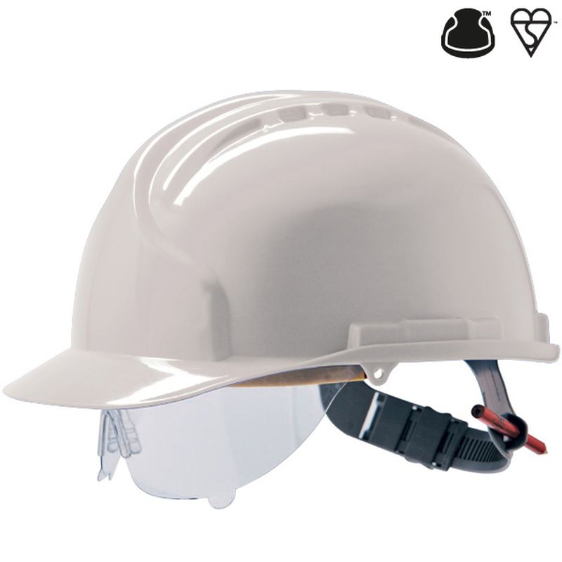 Jsp Mk7 White Electrical Safety Helmet Visor Workwear Co Uk