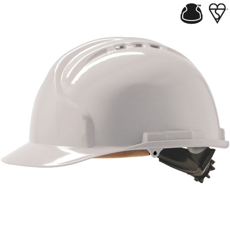 JSP MK7 White Vented Industrial Safety Helmet Workwear.co.uk