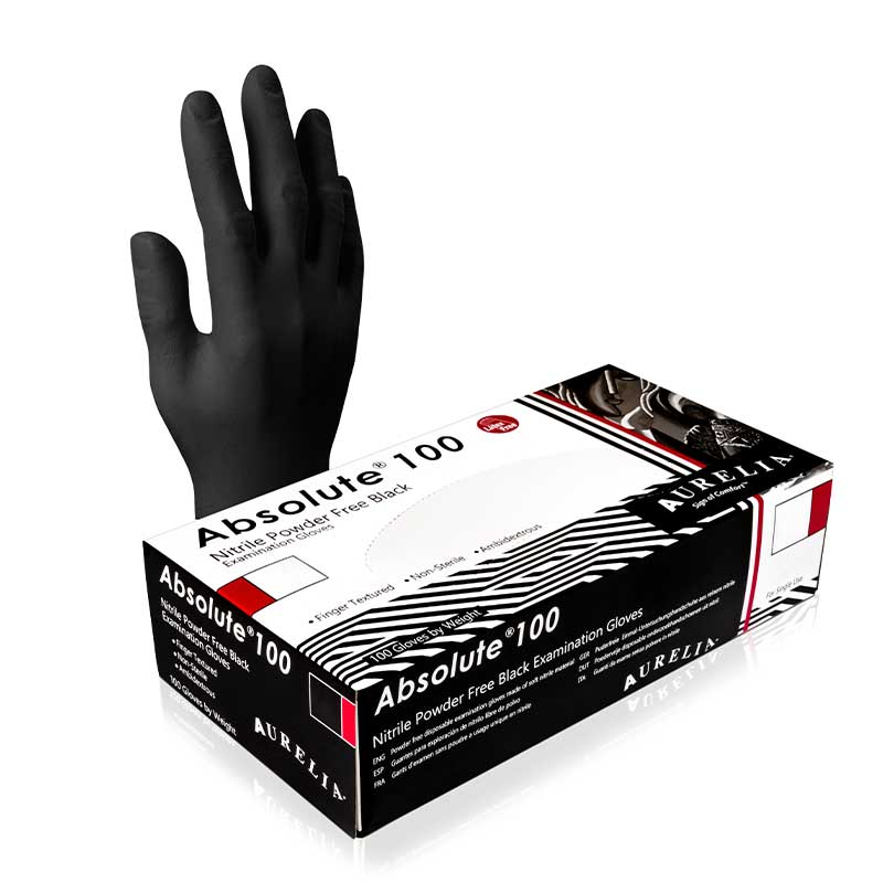 Nitrile Powder Monogram Black Nitrile Gloves MONOGRAM LARGE POWDER