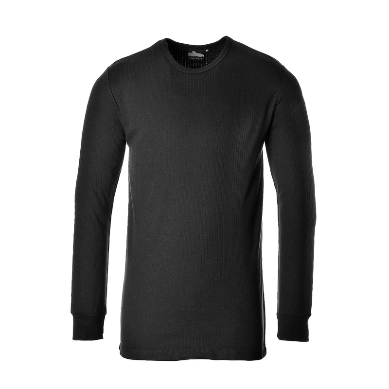 Portwest T-shirt Unisexe Antistatique Manches Longues - Coton Carbone Confortable