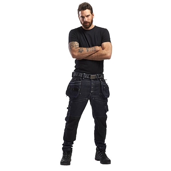 Man wearing Blaklader Workwear Craftsman Low Rise Stretch X1900 Trousers 