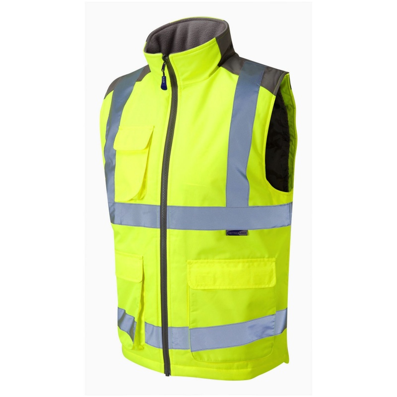 Leo HiVis Arbeitshose EcoViz Cargo Kontrasthose Leo Bideford Hi Vis Work Trousers Class 1 EcoViz Cargo Combat Leo Bideford Hose Größe 28-54