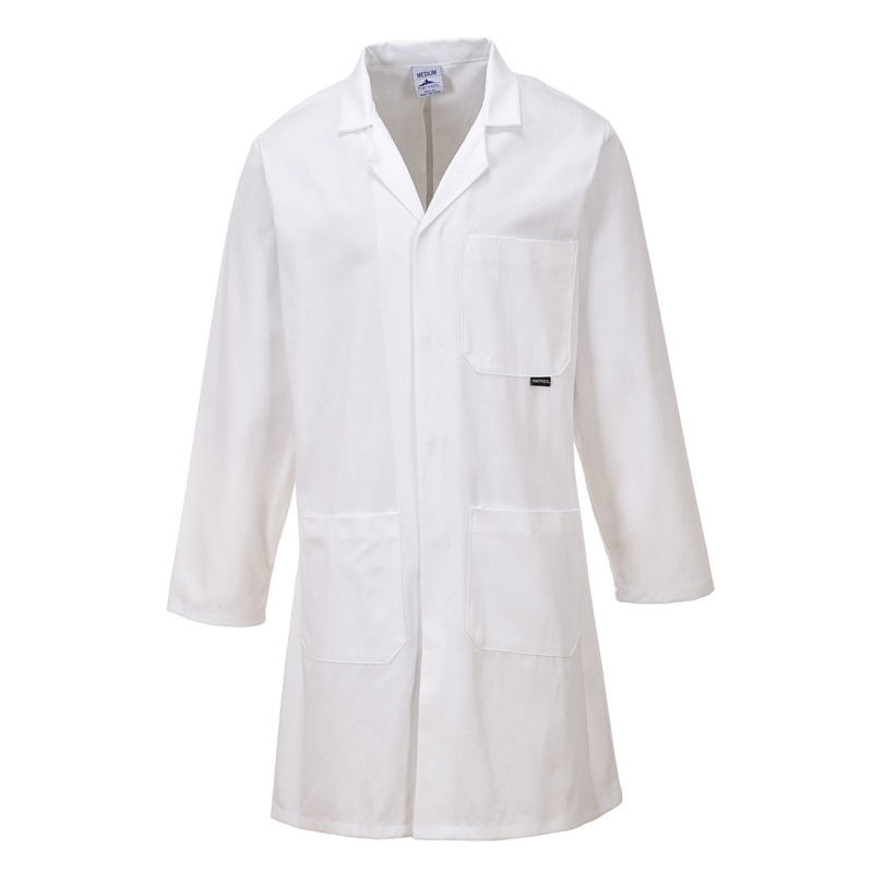 Portwest C851 Standard White Cotton Lab Coat - Workwear.co.uk