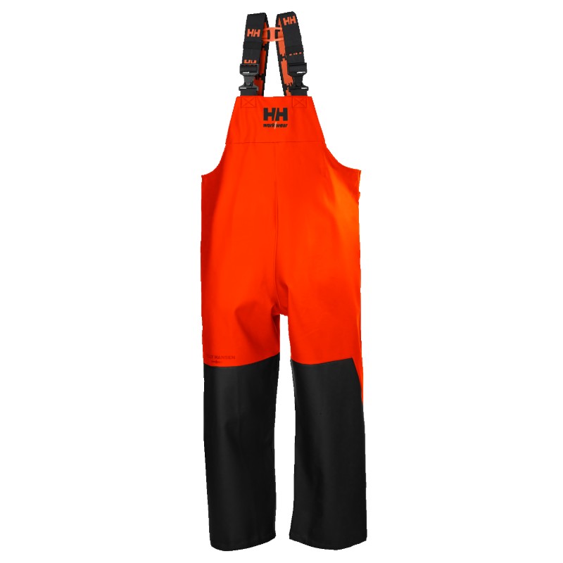 Helly Hansen Storm Waterproof Rain Bib and Brace Overalls (Orange)