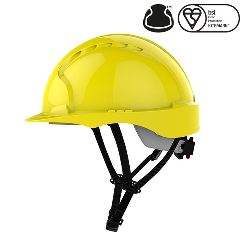 JSP EVO3 Yellow Medium Peak Electrical Helmet Workwear.co.uk