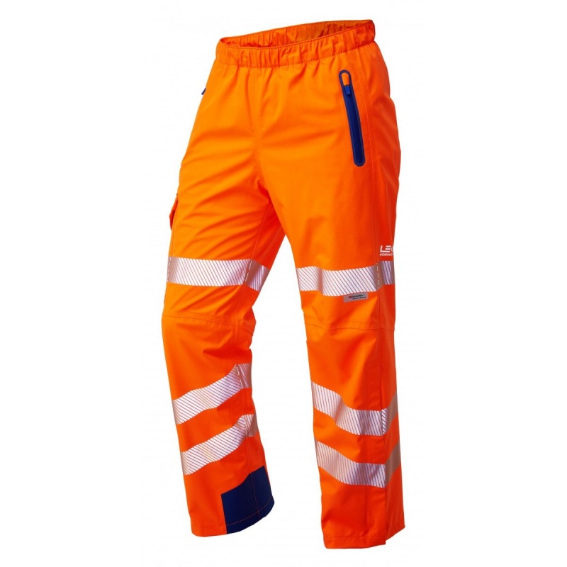 Leo Workwear L20 Orange HiVis Overtrousers Workwear.co.uk