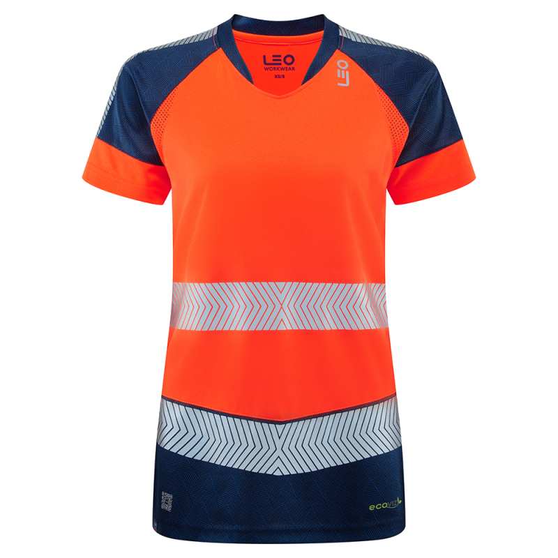 Leo Workwear EcoViz Orange T-Shirt - Workwear.co.uk