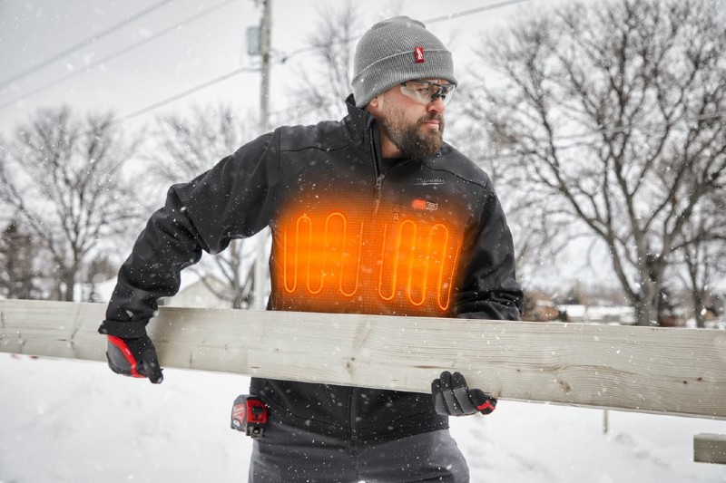 Milwaukee M12 Heated Winter Work Jacket in Action