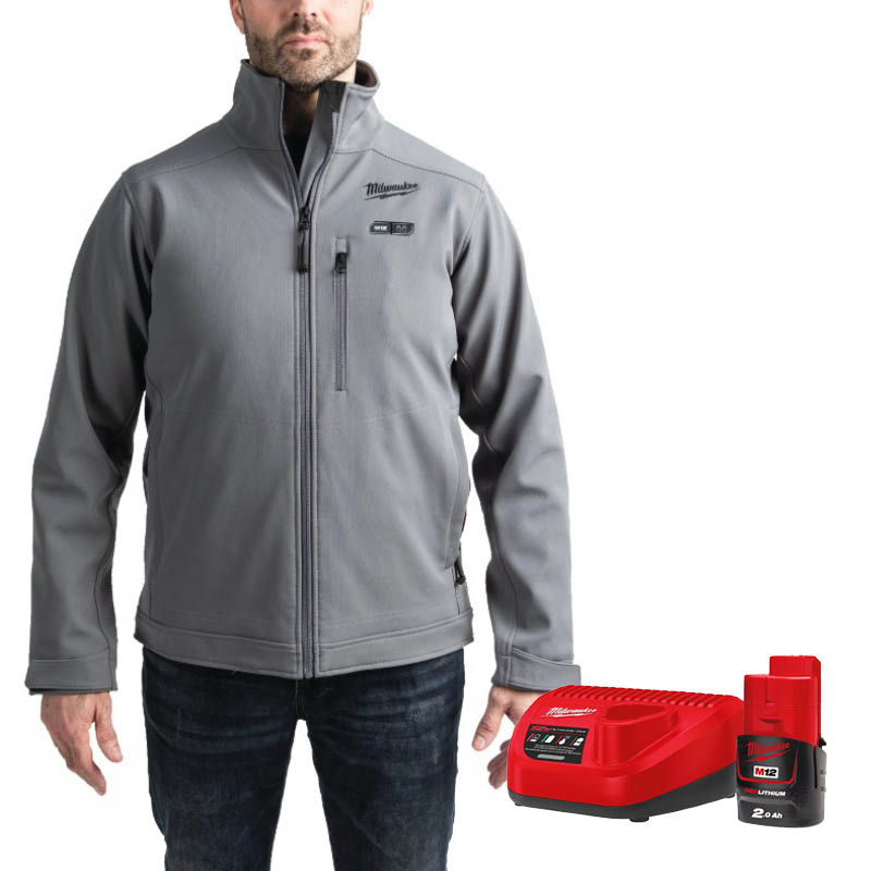 Milwaukee M12 Men's Grey Jacket and Battery
