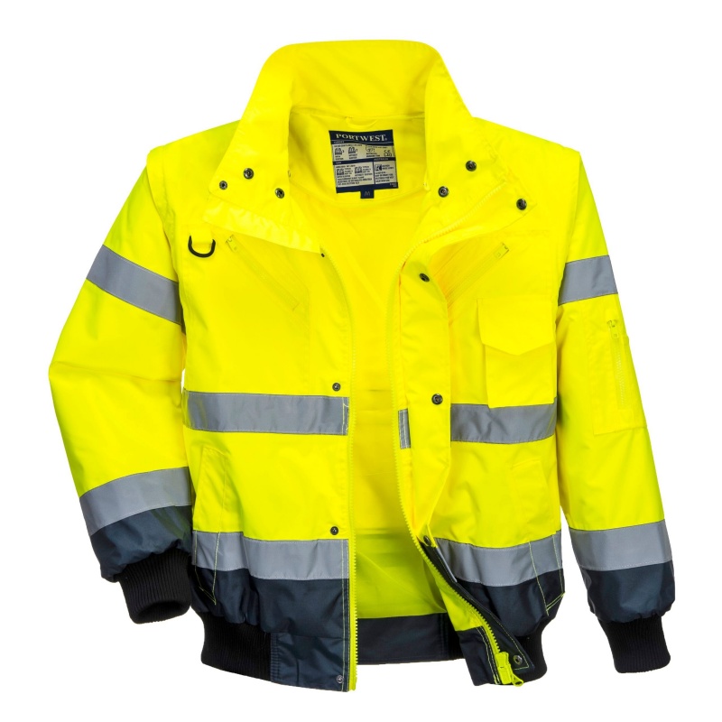 Portwest C465 Hi-Vis Contrast Bomber Jacket - Workwear.co.uk