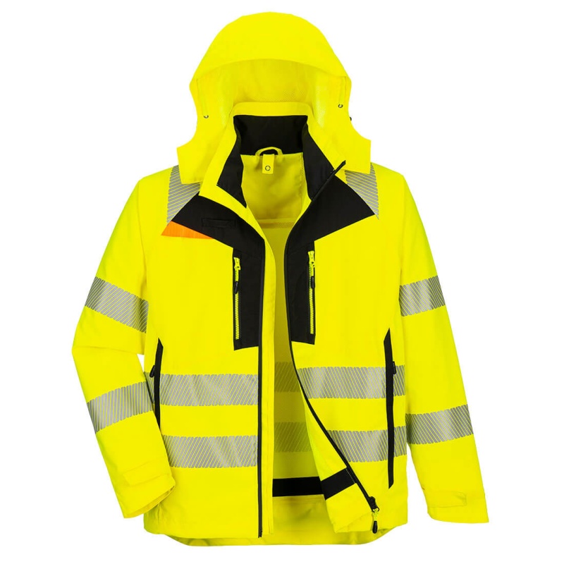 イエローハット Portwest DX466 4-in-1 Jacket (Yellow/Black) - Workwear.co.uk
