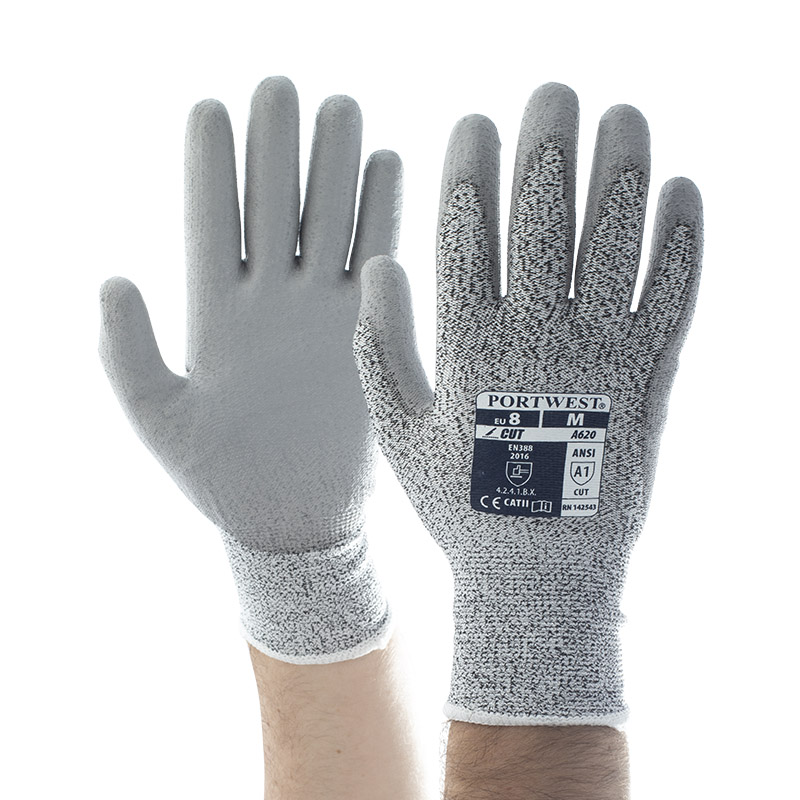 Portwest A620GR PU PalmCoated HeatResistant Grey Gloves Workwear.co.uk