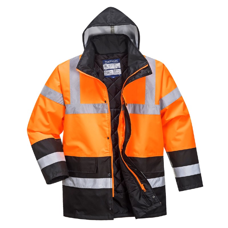ジャケット・アウター KperoWASHED WOOL SILK STRIPE 2B JKT Portwest S467 Hi-Vis Winter Traffic Jacket - Workwear.co.uk