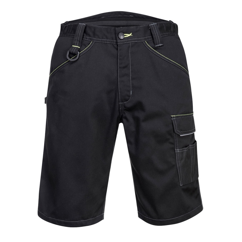 Portwest PW349 Black Work Shorts Workwear.co.uk