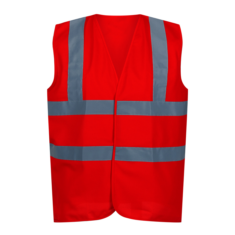TOPTIE Staff Hi-Vis Safety Vest - Red, XL, 9 Pockets, Reflective Strips, ANSI Compliant