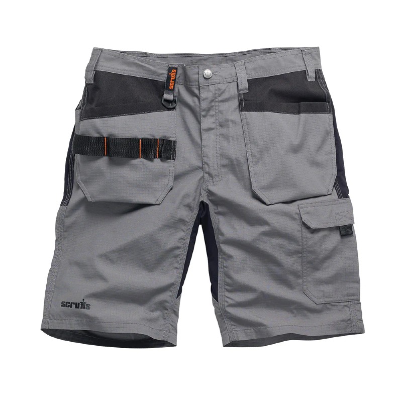 Scruffs Trade Flex Holster Shorts (Grey) - Workwear.co.uk