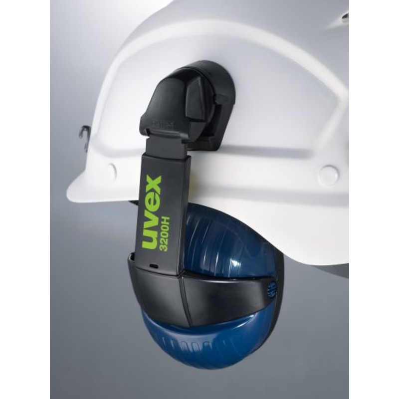 Ear defenders may be fitted using the slots for further protection 