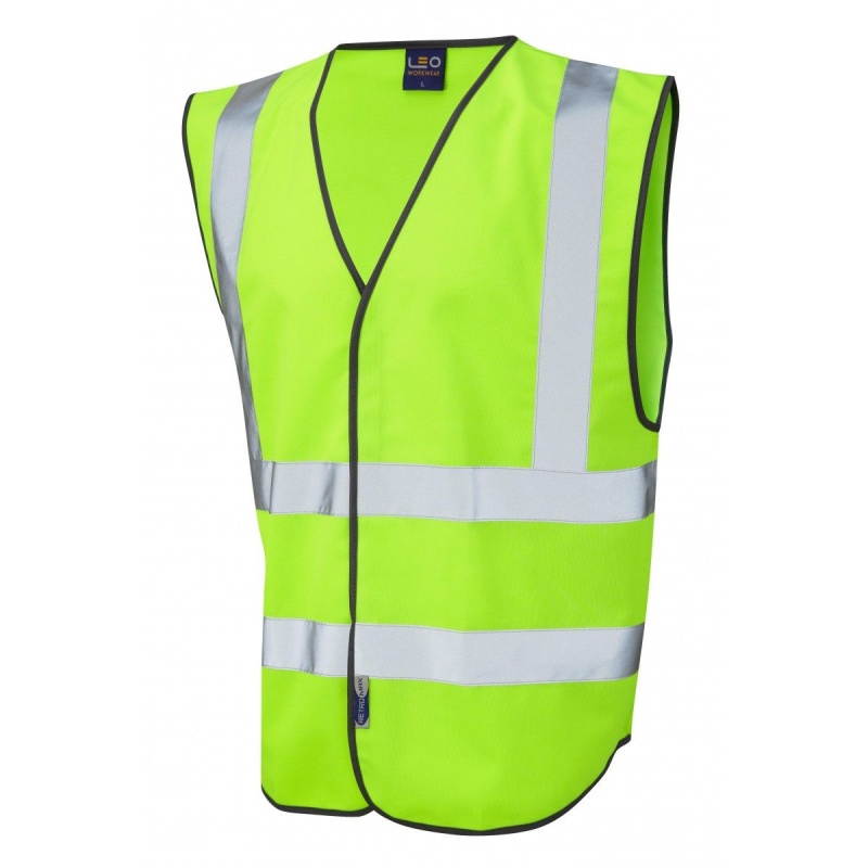 Leo Workwear W05 Pilton Lime Green Vest - Workwear.co.uk