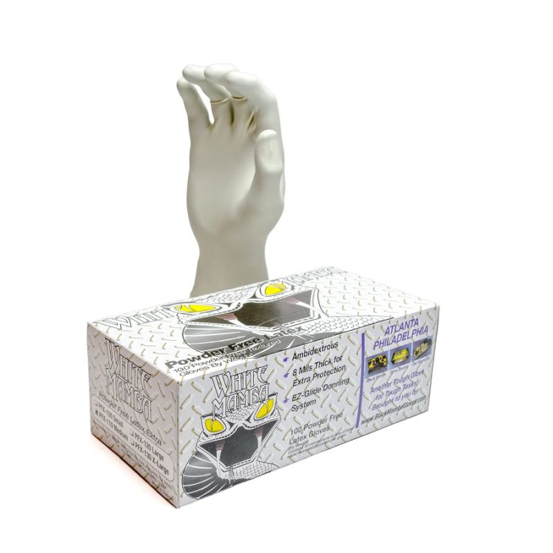 White Mamba Tough Disposable Latex Gloves BXWMG Workwear.co.uk