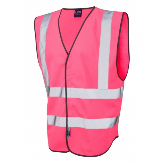 Leo Workwear EcoViz W05 Pilton Pink Reflective Waistcoat Vest