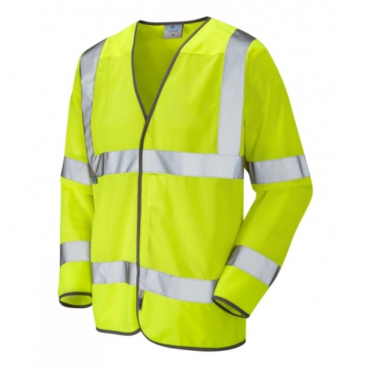 Leo Workwear EcoViz S04 Fremington Yellow Coolviz Sleeved Hi-Vis Vest