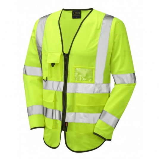 Leo Workwear EcoViz S12 Wrafton Superior Yellow Sleeved Hi-Vis Vest