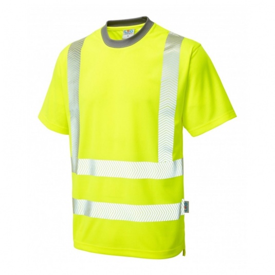 Leo Workwear EcoViz T03 Larkstone Coolvis Plus Hi-Vis Yellow T-Shirt