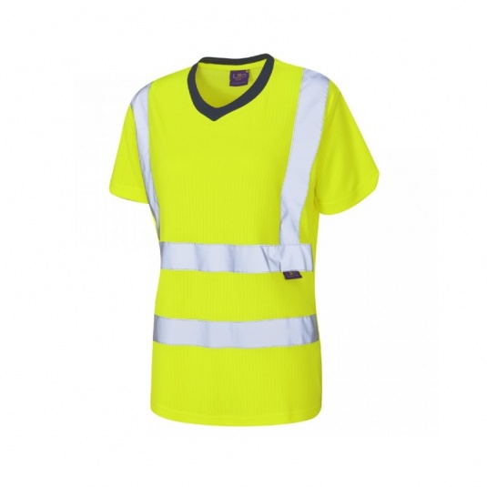 Leo Workwear  EcoViz TL01 Belstone Class 2 Comfort Women's Yellow Hi-Vis T-Shirt