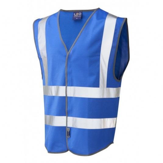 Leo Workwear W05 Pilton Royal Blue Reflective Waistcoat Vest