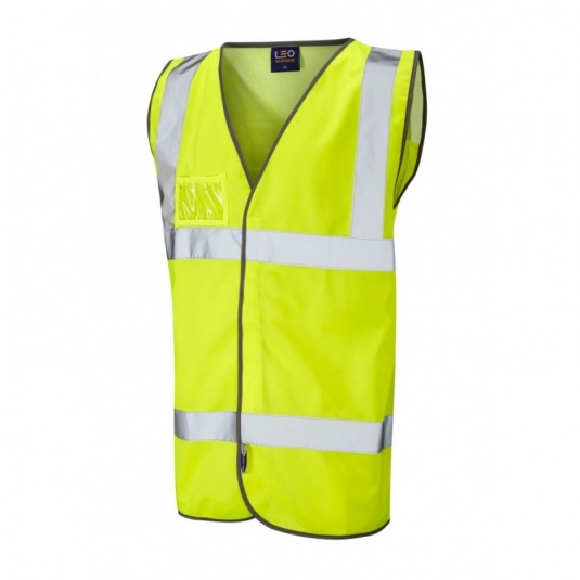Leo Workwear W03 Velator Yellow Hi-Vis Vest with Mesh Back