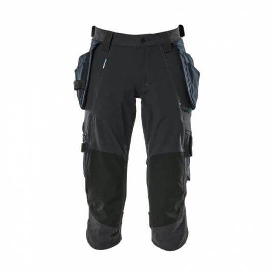 Mascot Advanced Water-Resistant 3/4 Work Trousers with Holster and Knee Pad Pockets (Navy)