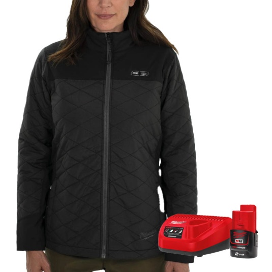Milwaukee M12 HJP-0 Women's Heated Puffer Work Jacket with Battery and  Charging Station