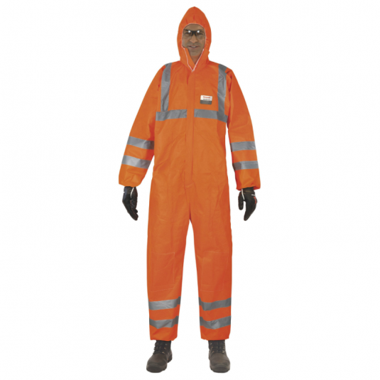 Honeywell 4509807 Ne-Hon 5+ High Visibility Orange Overalls with Hood
