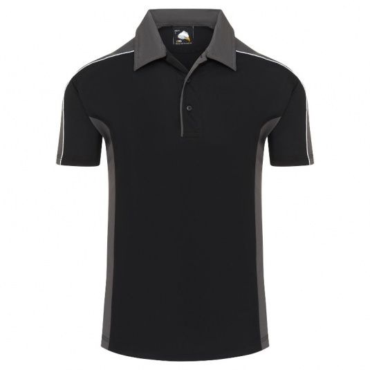 Orn Workwear Avocet Moisture-Wicking Two-Tone Polo Shirt (Black/Graphite)