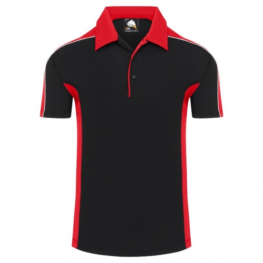 Orn Workwear Avocet Moisture-Wicking Two-Tone Polo Shirt (Black/Red)