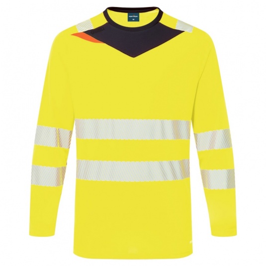 Portwest DX416 Hi-Vis L/S T-Shirt (Y/B) - Workwear.co.uk