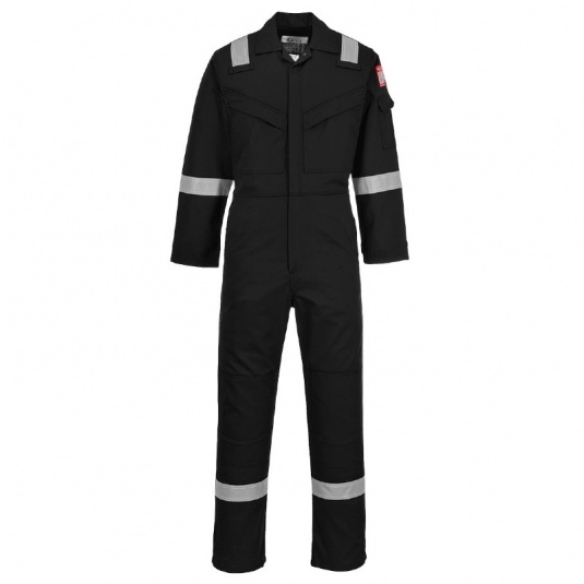 Portwest FR50 Flame-Resistant Anti-Static Black Coveralls (350g)