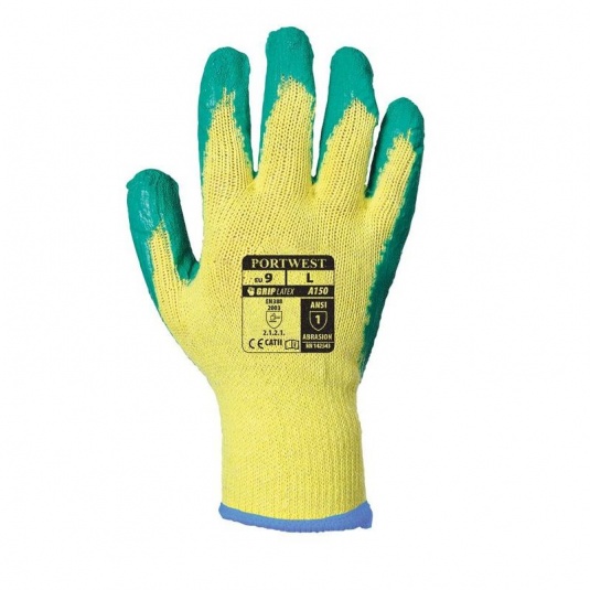Portwest A150 Latex Palm Grip Green Gloves