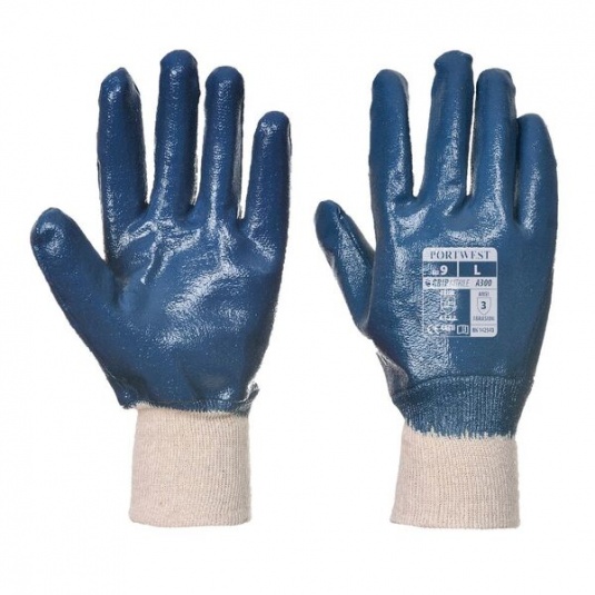 Portwest Nitrile Knitwrist Abrasion-Resistant Work Gloves A300 (Case of 144 Pairs)