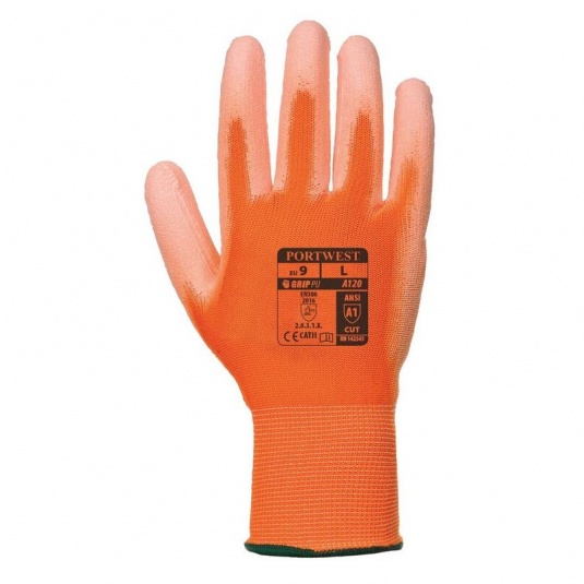 Portwest A120 PU Palm-Coated All-Round Orange Gloves