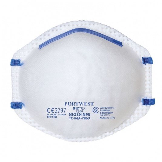 Portwest P200 FFP2 Disposable White Respirator Face Masks (Box of 20)