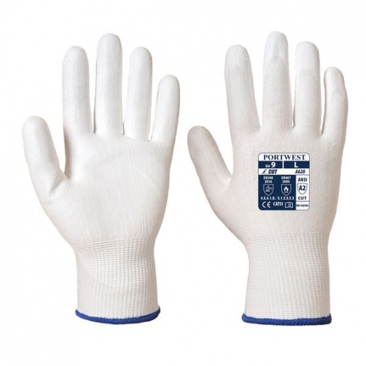 Portwest A620W6 PU Palm-Coated Heat-Resistant White Gloves